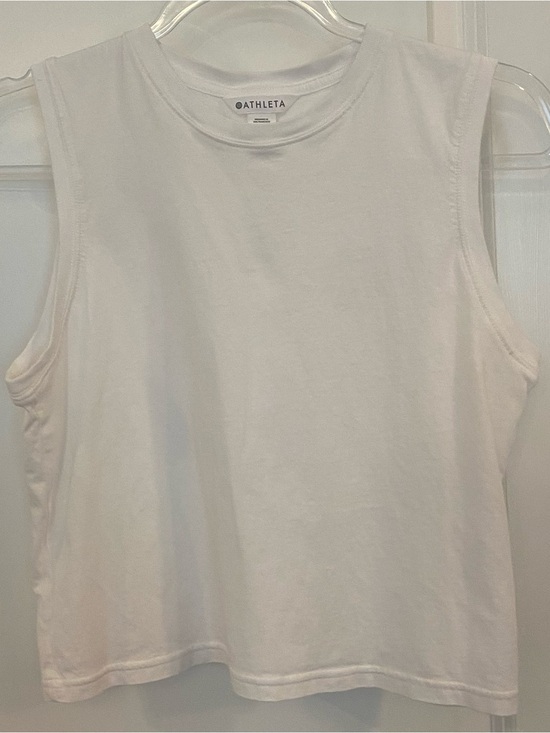 Athleta Tops - NWOT Athleta Cropped Tank Sz XS White Pit To Pit 17” Shoulder To Hem 18.5”